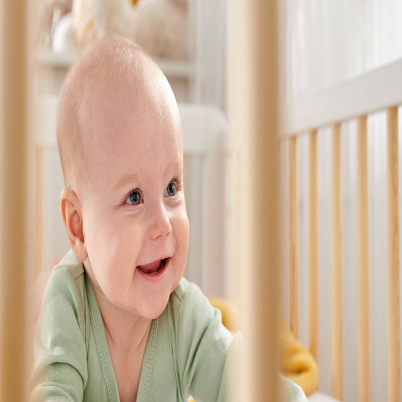 Kinderkraft Lunky Wooden Cot With Mattress White
