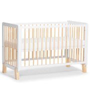 Kinderkraft Lunky Wooden Cot With Mattress White