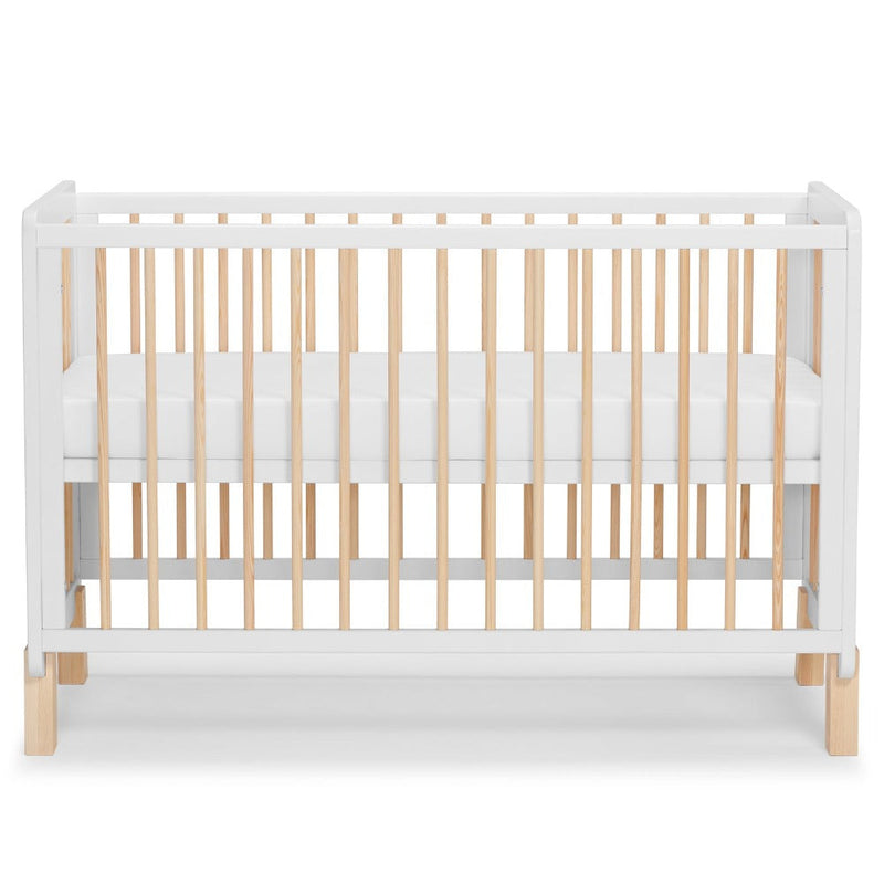 Kinderkraft Lunky Wooden Cot With Mattress White