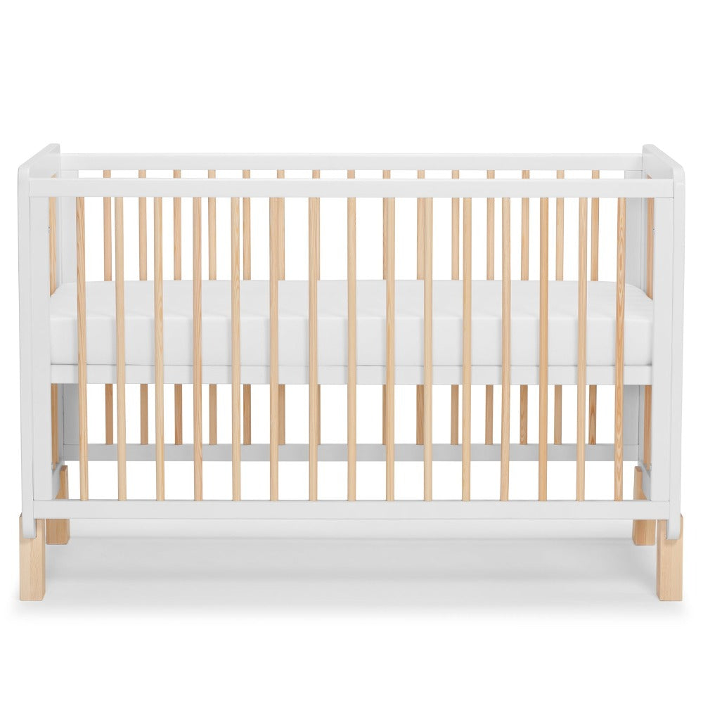 Kinderkraft Lunky Wooden Cot With Mattress White