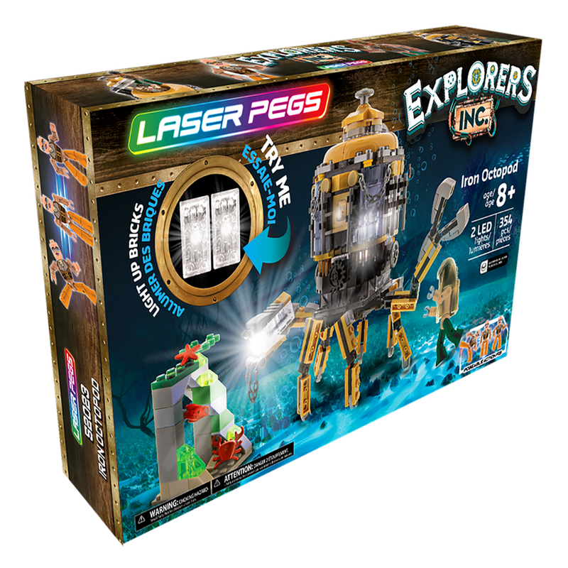 Laser Pegs Light-Up Steampunk Explorers Inc. Iron Octopod Building Set