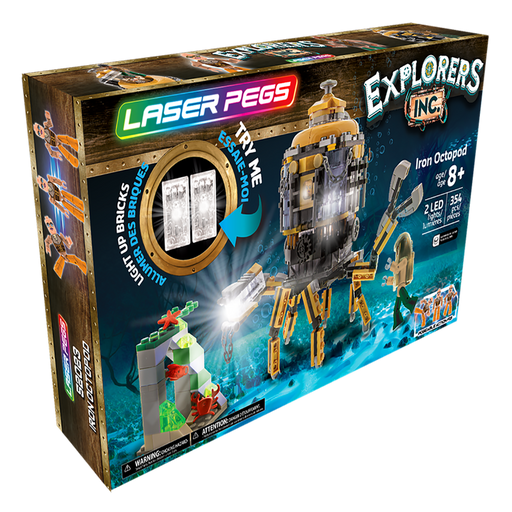 Laser Pegs Light-Up Steampunk Explorers Inc. Iron Octopod Building Set-Construction-Laser Pegs-Toycra