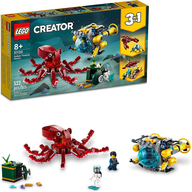 LEGO 31130 Creator 3in1 Sunken Treasure Mission - 522 Pieces