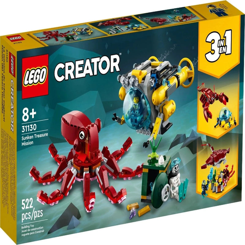 LEGO 31130 Creator 3in1 Sunken Treasure Mission - 522 Pieces
