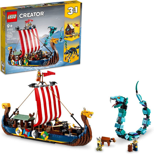 LEGO 31132 Creator 3in1 Viking Ship and The Midgard Serpent - 1192 Pieces-Construction-LEGO-Toycra