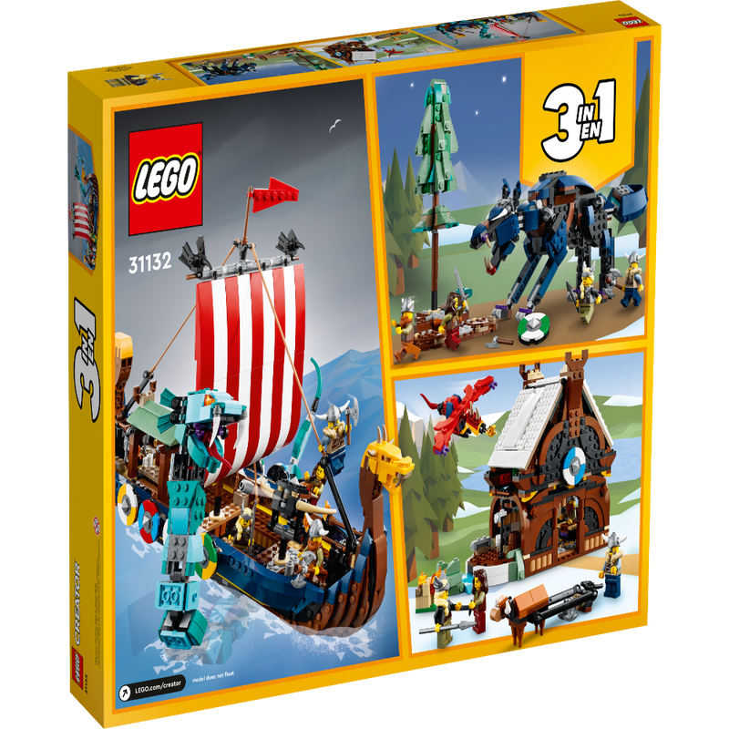 LEGO 31132 Creator 3in1 Viking Ship and The Midgard Serpent - 1192 Pieces