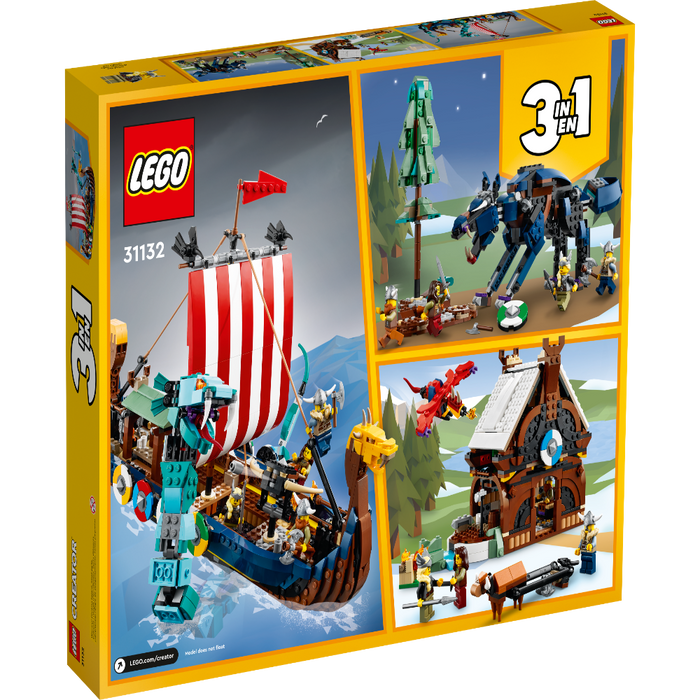 LEGO 31132 Creator 3in1 Viking Ship and The Midgard Serpent - 1192 Pieces-Construction-LEGO-Toycra