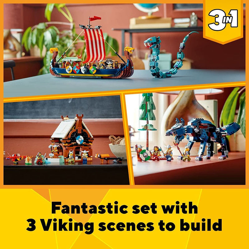 LEGO 31132 Creator 3in1 Viking Ship and The Midgard Serpent - 1192 Pieces