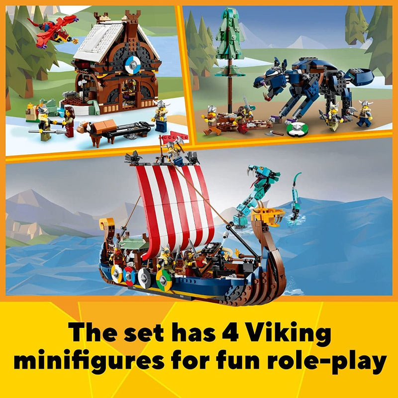 LEGO 31132 Creator 3in1 Viking Ship and The Midgard Serpent - 1192 Pieces