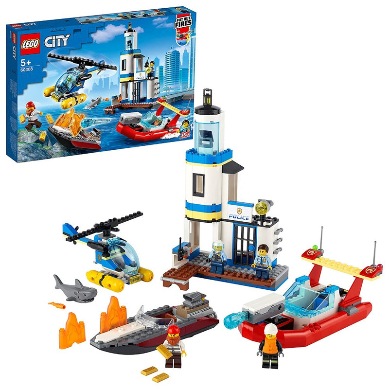 LEGO 60308 City Seaside Police and Fire Mission -297 Pieces-Construction-LEGO-Toycra
