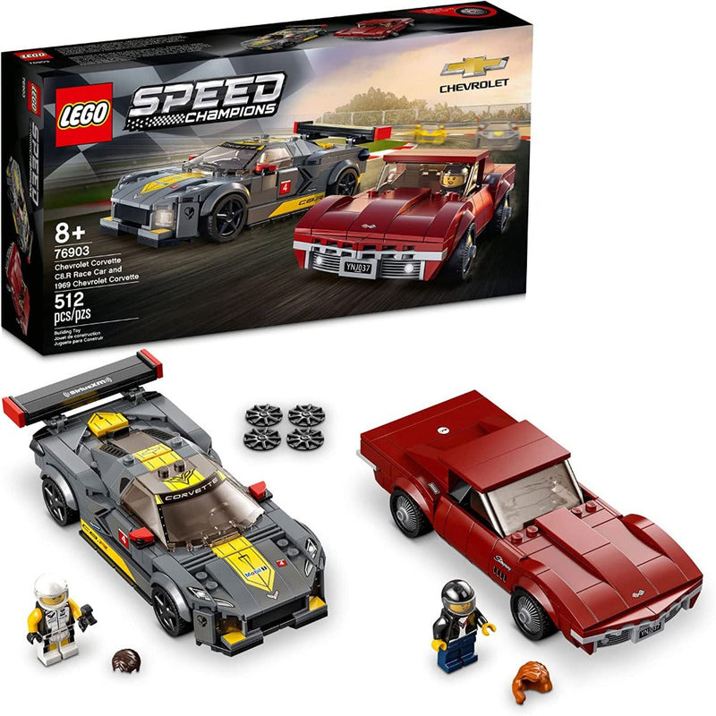 LEGO 76903 Speed Champions Chevrolet Corvette C8.R Race Car and 1968 Chevrolet Corvette