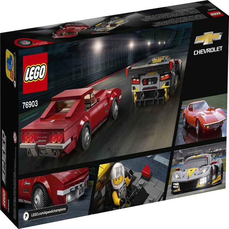 LEGO 76903 Speed Champions Chevrolet Corvette C8.R Race Car and 1968 Chevrolet Corvette