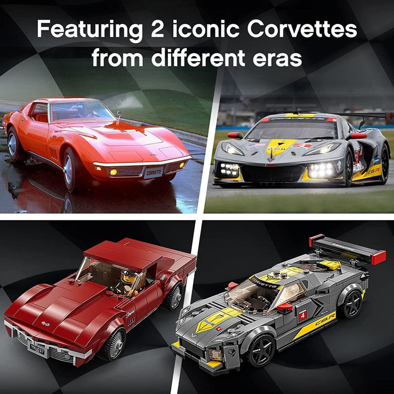 LEGO 76903 Speed Champions Chevrolet Corvette C8.R Race Car and 1968 Chevrolet Corvette