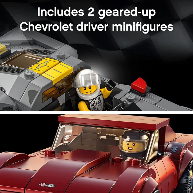 LEGO 76903 Speed Champions Chevrolet Corvette C8.R Race Car and 1968 Chevrolet Corvette