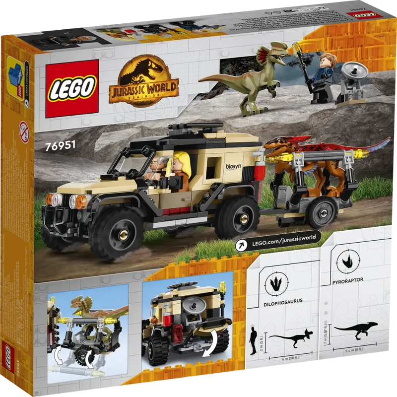 LEGO 76951 Jurassic World Pyroraptor & Dilophosaurus Transport