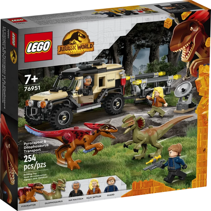 LEGO 76951 Jurassic World Pyroraptor & Dilophosaurus Transport