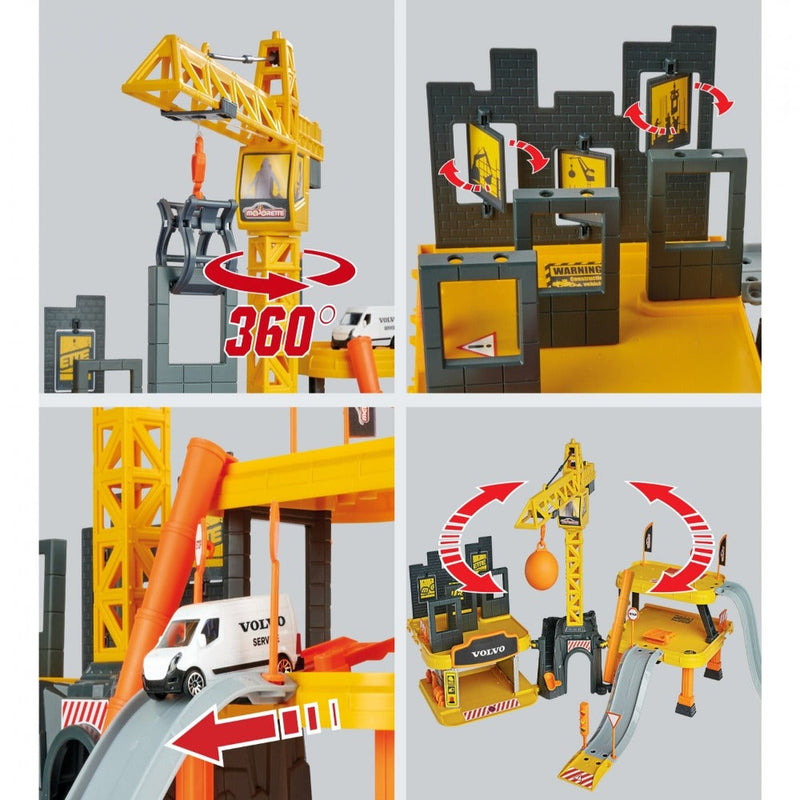 Majorette Creatix Construction Playset + 5 Volvo vehicles