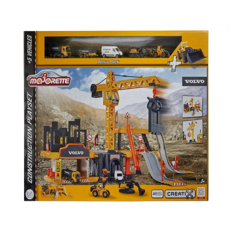 Majorette Creatix Construction Playset + 5 Volvo vehicles