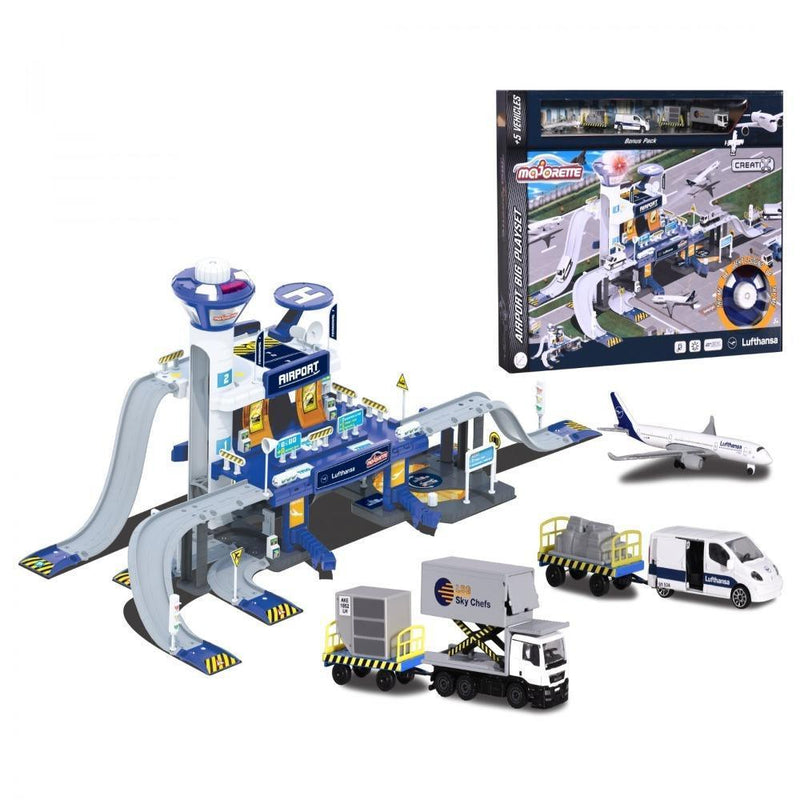 Majorette Creatix Lufthansa Airport + 5 vehicles