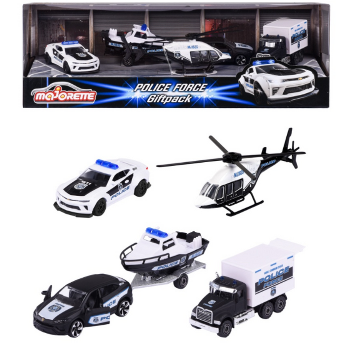 Majorette Police Force: Giftpack - 5 PCS-Vehicles-Majorette-Toycra