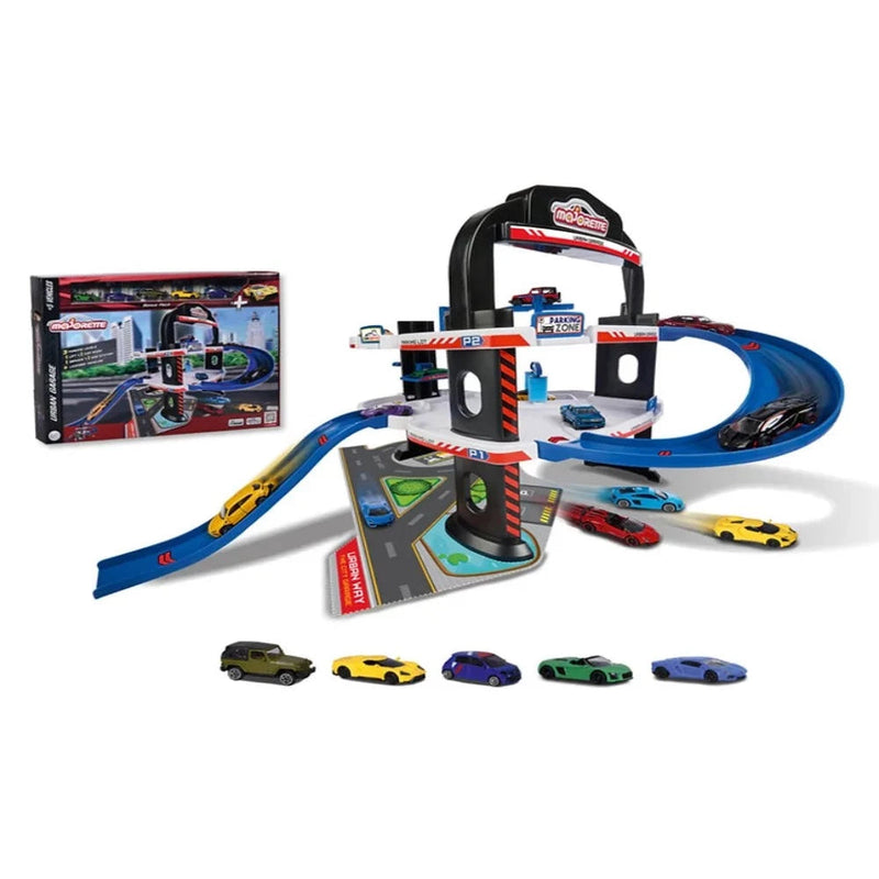 Majorette Urban Garage + 5 Cars