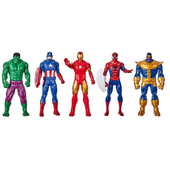 Marvel Action Figure 5-Pack, 6-inch Figures, Iron Man, Spider-Man, Captain America, Hulk, Thanos-Action & Toy Figures-Hasbro-Toycra