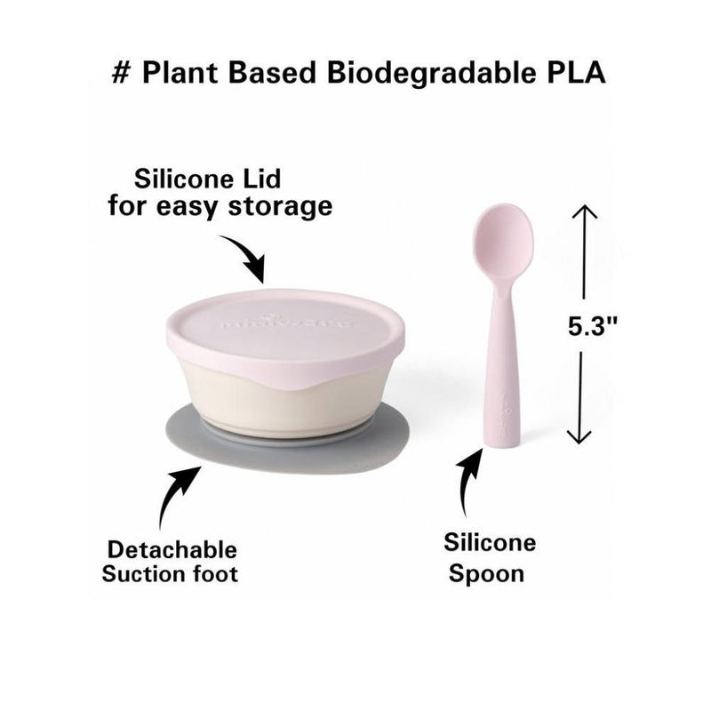 Miniware First Bite Suction Bowl With Spoon Feeding Set