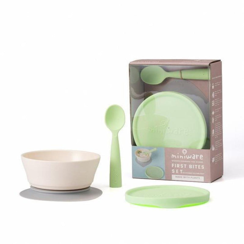 Miniware First Bite Suction Bowl With Spoon Feeding Set