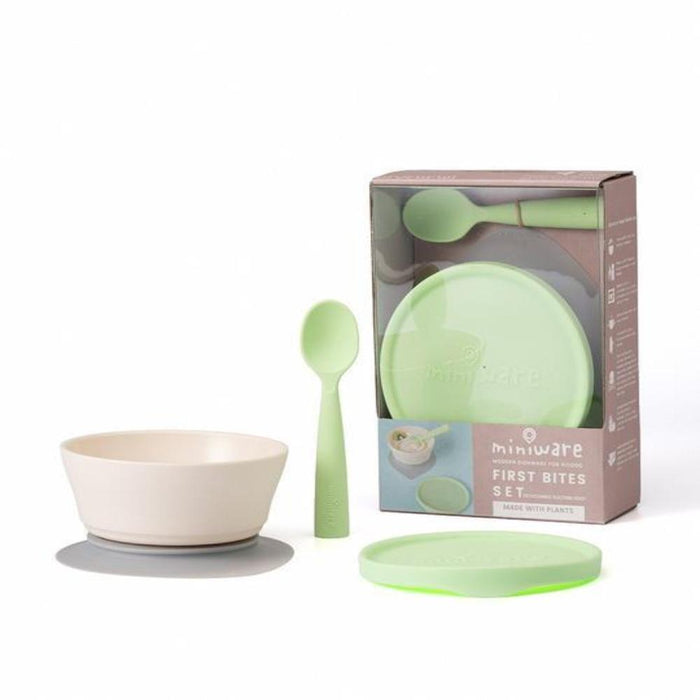 Miniware First Bite Suction Bowl With Spoon Feeding Set-Mealtime Essentials-Miniware-Toycra