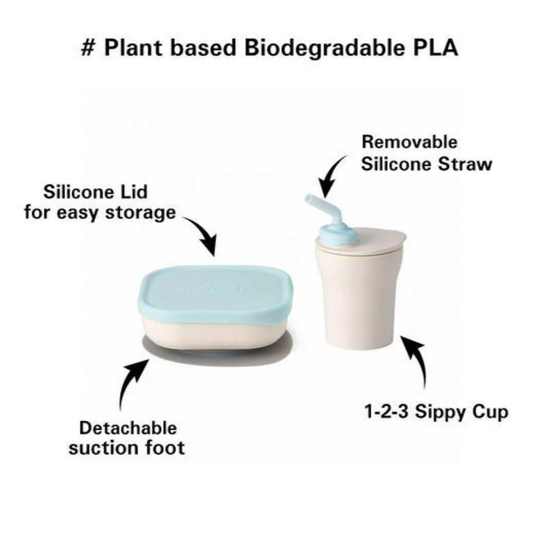 Miniware Sip & Snack- Suction Bowl with Sippy Cup Feeding Set