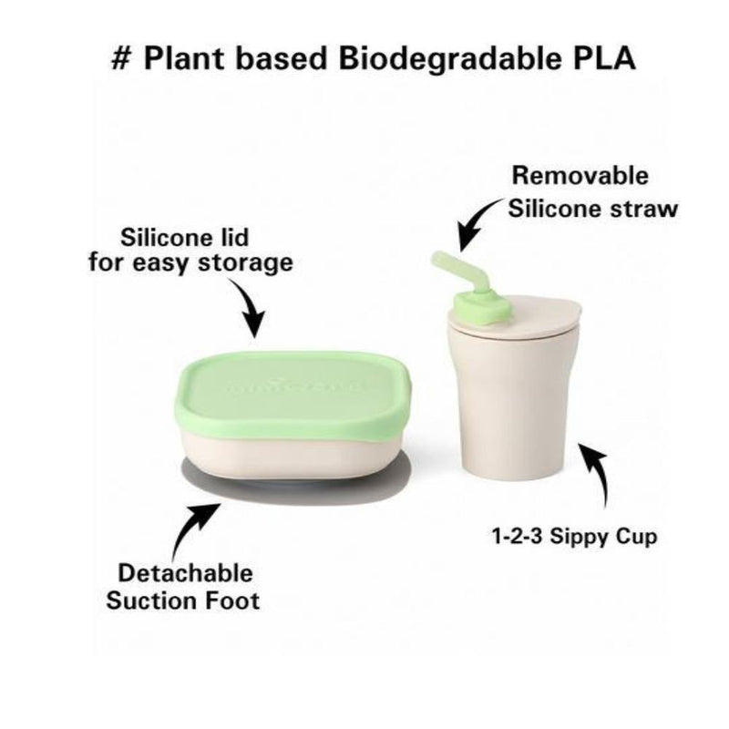Miniware Sip & Snack- Suction Bowl with Sippy Cup Feeding Set