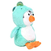 Mirada 23cm Hoodie Penguin - Turquoise Dinosaur