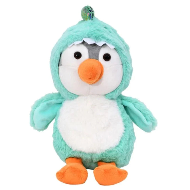 Mirada 23cm Hoodie Penguin - Turquoise Dinosaur