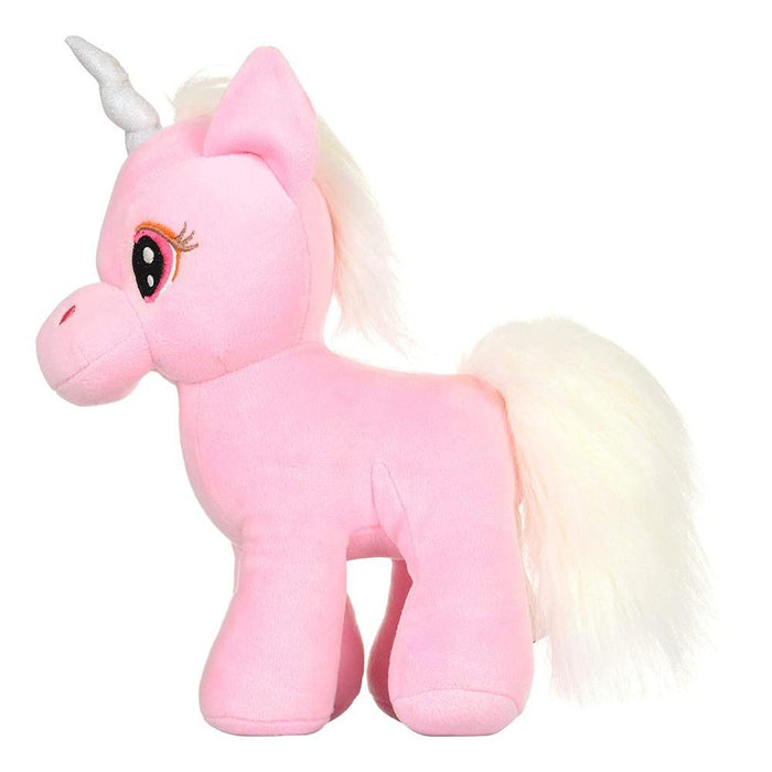 Mirada 23cm Standing Unicorn with Glitter Horn - Pink-Soft Toy-Mirada-Toycra