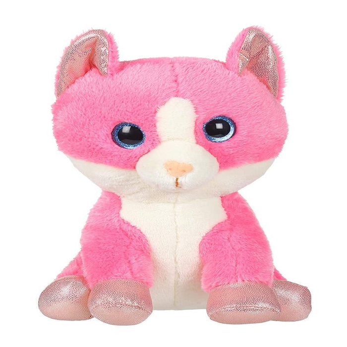Mirada 25cm Cat with Glitter Eye Soft Toy - Dark Pink-Soft Toy-Mirada-Toycra