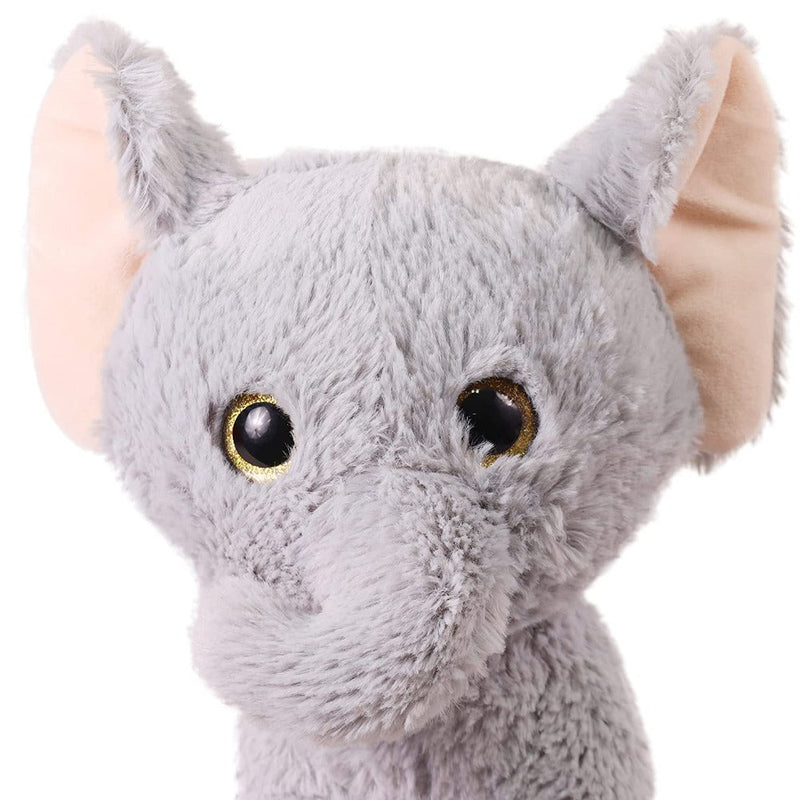 Mirada 25cm Elephant with Glitter Eye - Light Grey