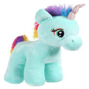 Mirada 29cm Standing Unicorn with Glitter Horn - Cyan