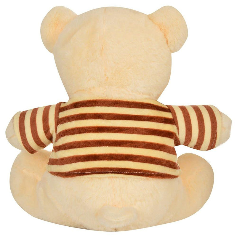Mirada 30cm Sitting Soft Teddy Bear with Brown Strip Dress-Butter Yellow