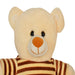 Mirada 30cm Sitting Soft Teddy Bear with Brown Strip Dress-Butter Yellow-Soft Toy-Mirada-Toycra