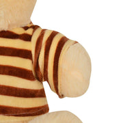 Mirada 30cm Sitting Soft Teddy Bear with Brown Strip Dress-Butter Yellow
