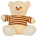 Mirada 30cm Sitting Soft Teddy Bear with Brown Strip Dress-Butter Yellow-Soft Toy-Mirada-Toycra