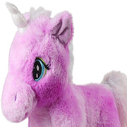 Mirada 32cm Standing Unicorn with Glitter Horn Soft Toy (Purple)