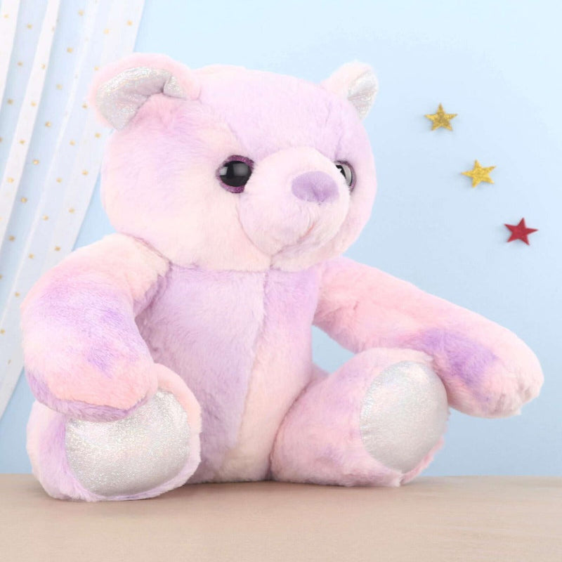 Mirada Bear With Glitter Eye Soft Toy Purple - 35 cm