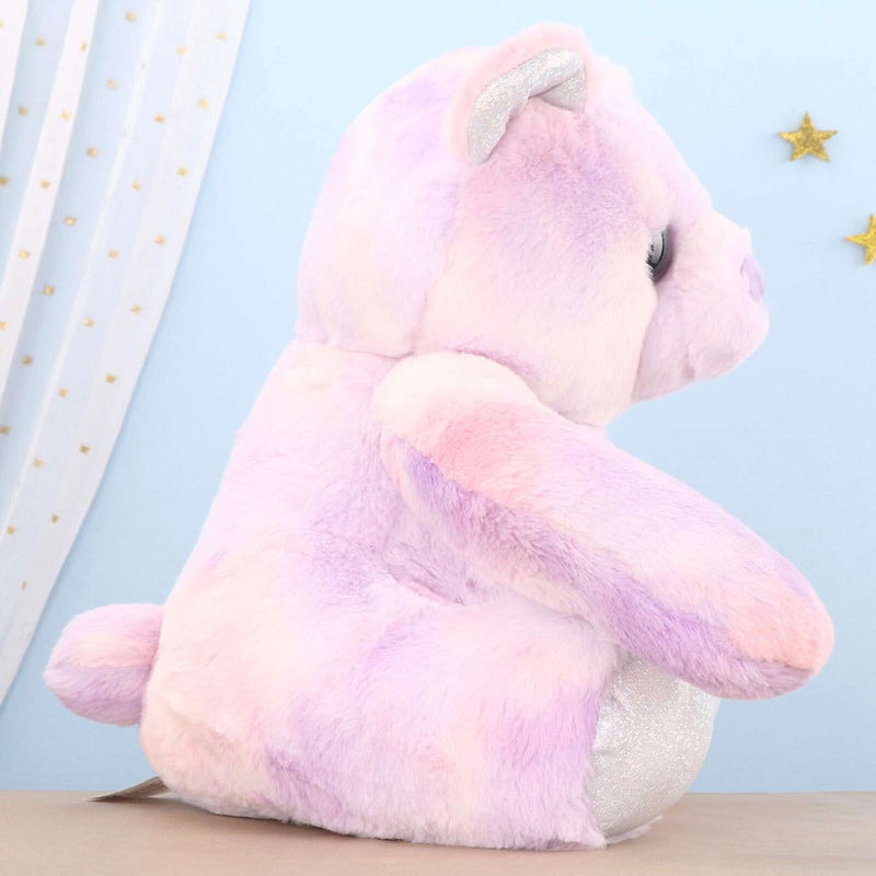 Mirada Bear With Glitter Eye Soft Toy Purple - 35 cm