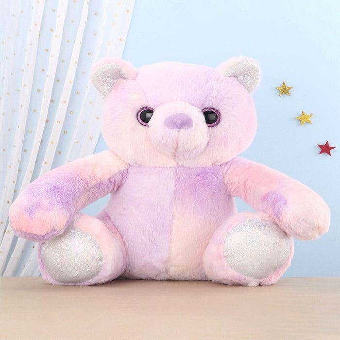 Mirada Bear With Glitter Eye Soft Toy Purple - 35 cm-Soft Toy-Mirada-Toycra