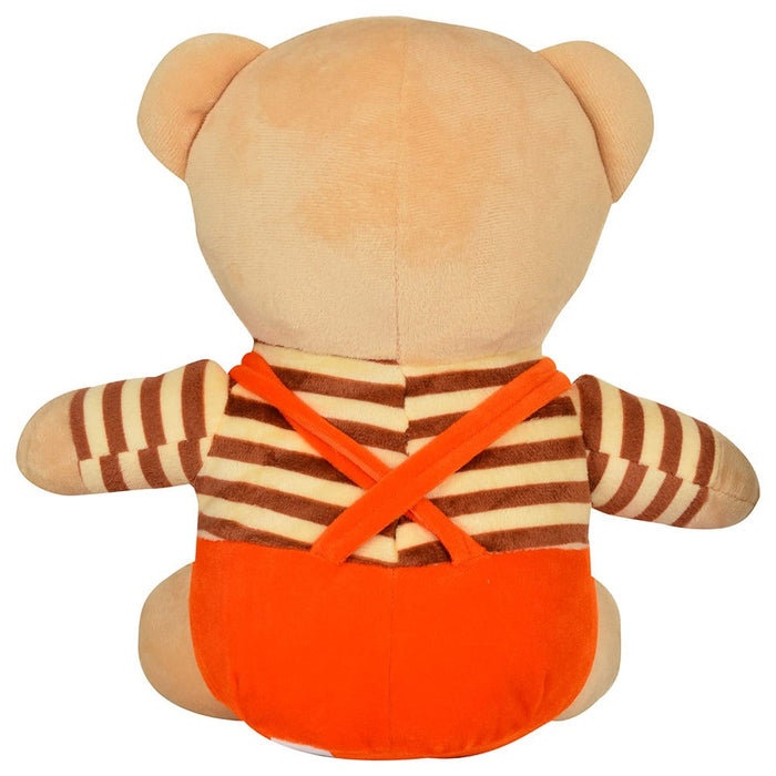 Mirada Plush 30cm Floppy Teddy Bear Soft Toy in Dangri Dress - Orange-Soft Toy-Mirada-Toycra