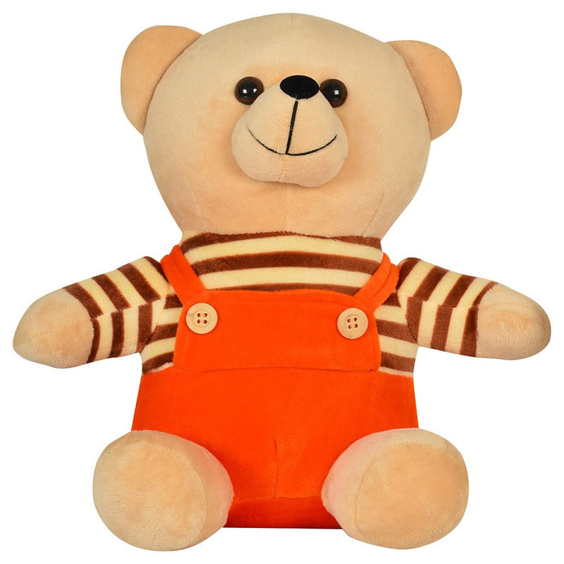 Mirada Plush 30cm Floppy Teddy Bear Soft Toy in Dangri Dress - Orange