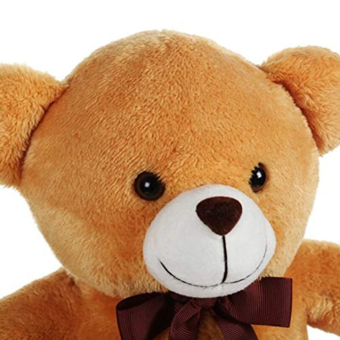 Mirada Plush 30cm Teddy Bear with Embroidered Paw & Bow - Brown-Soft Toy-Mirada-Toycra