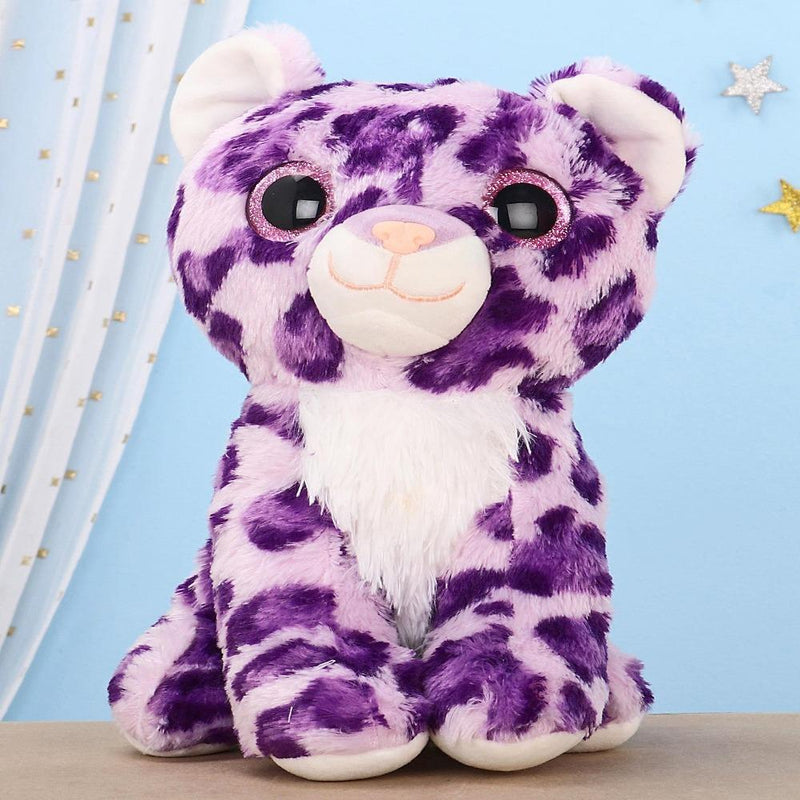 Mirada Plush Leopard Soft Toy Violet - 25 cm
