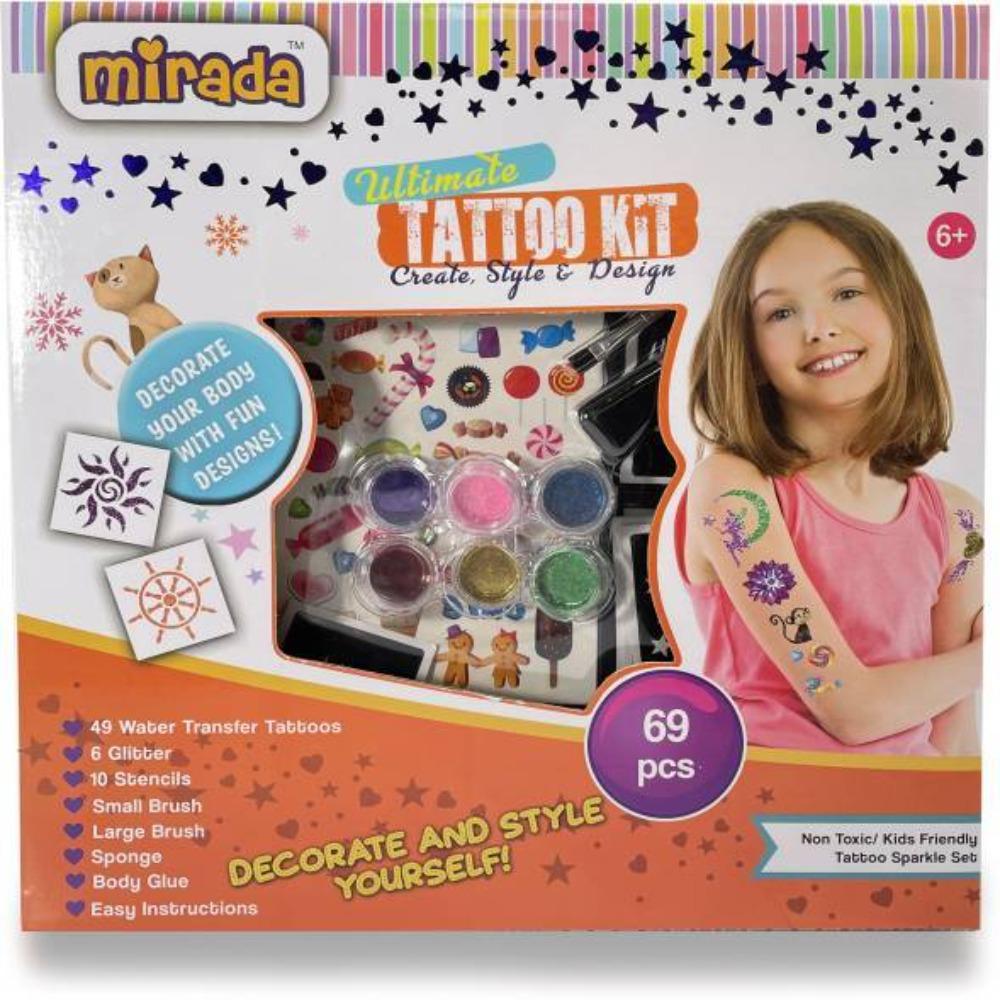 Creative Kids Temporary Body Glitter Tattoo Kit for Kids, 150+ Temporary  Tattoos for Girls, Unicorn Glitter Art Tattoo Stencils Brushes, Birthday  Party Arts & Crafts Gifts for Girls Teen Tween Ages 6+ :